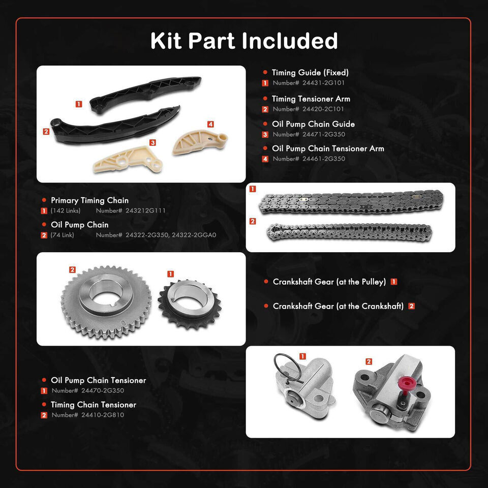 Engine Timing Chain Kit 23121-2GGA1 For Kia Optima Sorento