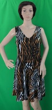 PREMISE zebra, Floral or leopard print sleeveless Stretchy dress, size S-2XL