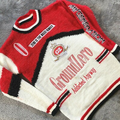 Y2K Ground Zero Budweiser Addicted Anyway Runway Sweater Designer Japan