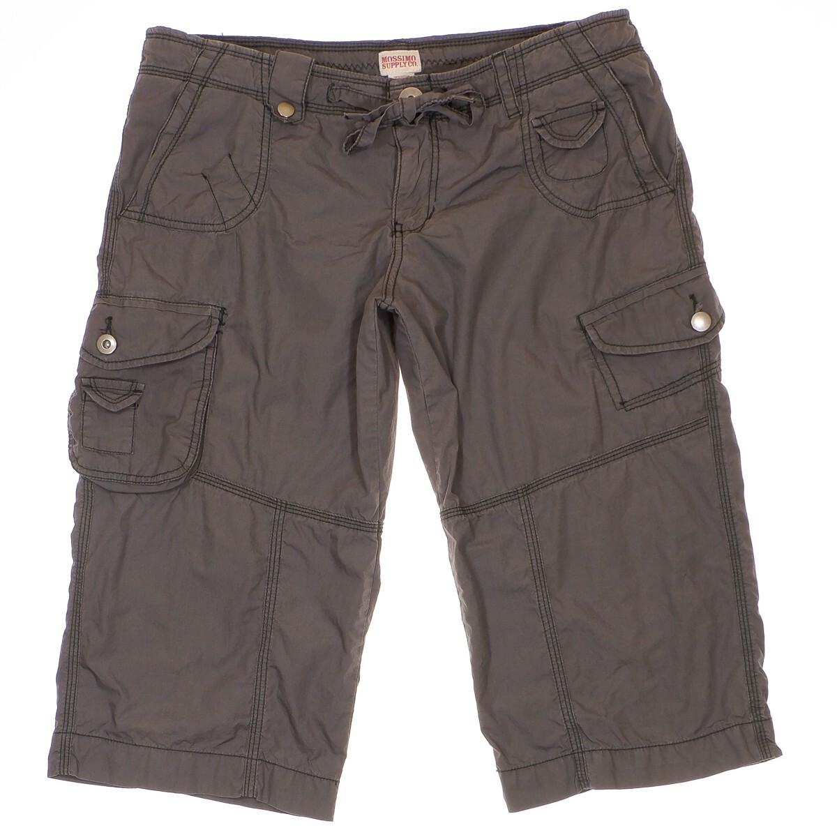 mossimo supply co cargo crop capri pants junior womens 13 gray stretch  33x17.5 | eBay