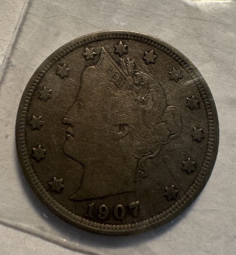 1907 P LIBERTY HEAD "V" NICKEL CIRCULATED UNGRADED