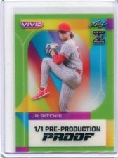 2022 Leaf Vivid Baseball Pre Production Proof Clear Ian JR Ritchie Rookie 1/1