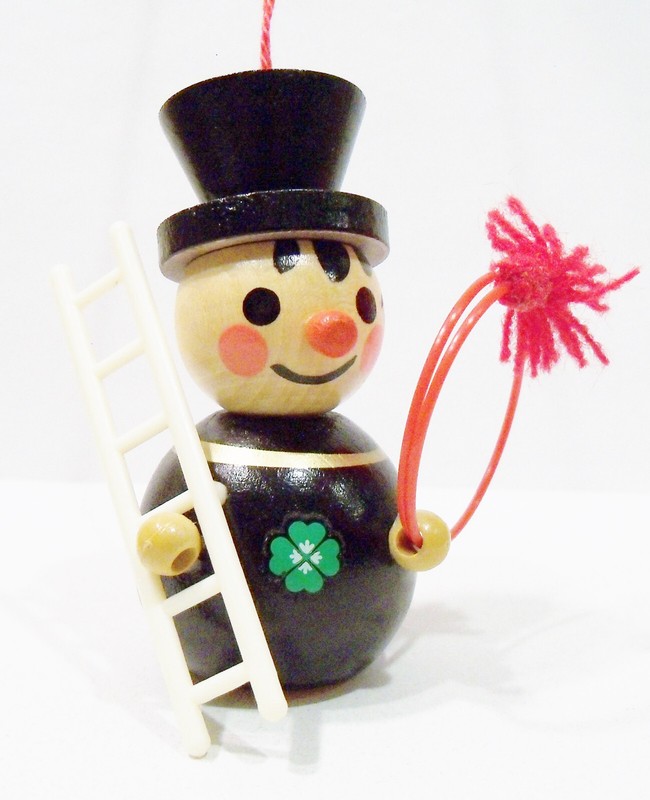 Steinbach Germany Chimney Sweep Ladder Brush Wooden Wood Vintage 1970's Ornament