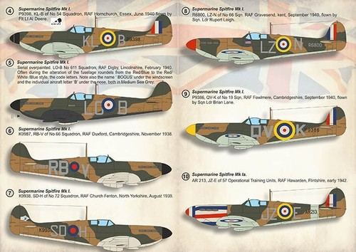 Print Scale 72-403 Waterslide Decal for airplane 1:72 Supermarin Spitfire Mk. 1 - Bild 23 von 24