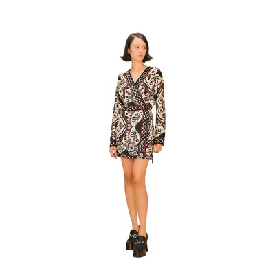 Farm Rio Passion Wrap Dress - Black