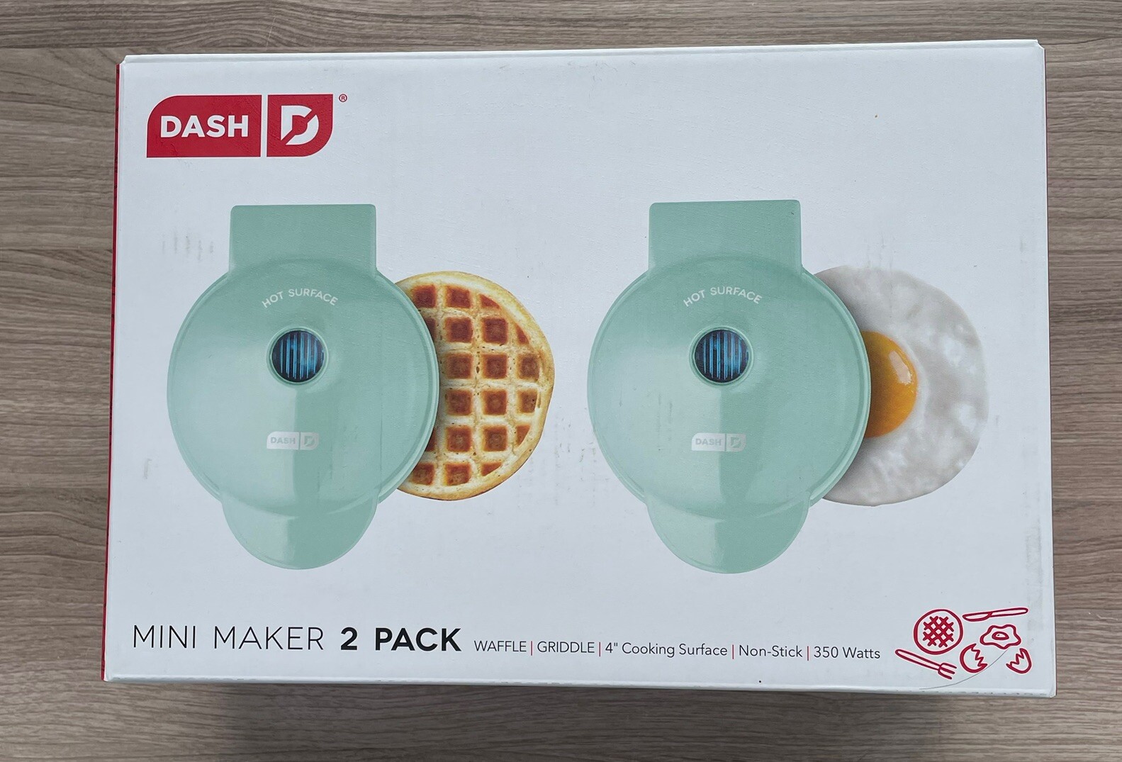 DASH Mini Waffle Maker and Griddle 2-Pack in Aqua for Compact Cooking-image