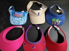 6 Lot Kids Girls Youth Sun Visor Caps Hats