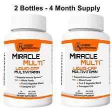 Liquid Capsules Multivitamin Softgels Men & Women, Daily Vitamin Mineral, 2 Pack