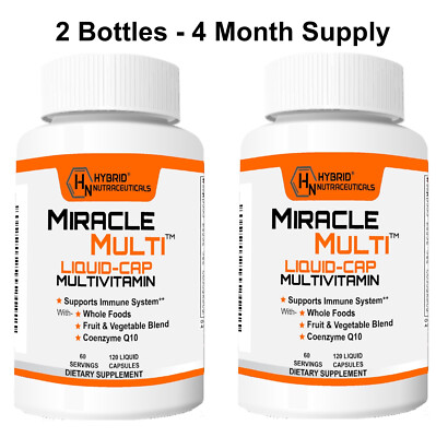 Liquid Capsules Multivitamin Softgels Men & Women, Daily Vitamin Mineral, 2 Pack