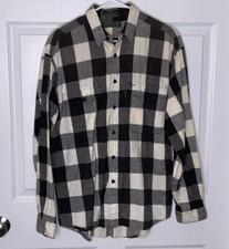 Vtg 80s Levi's Black Label BIG E Sutter Creek Plaid Flannel Shirt Men M