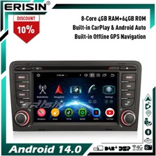 8-Core 64GB Android 14 CarPlay GPS Autoradio DVD DAB+ per AUDI A3 S3 RS3 RNSE-PU