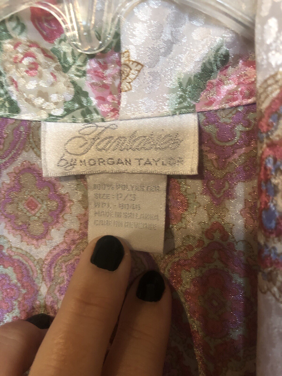 Fantasies By Morgan Taylor Pink Floral Kimono Robe Women’s Size P/S