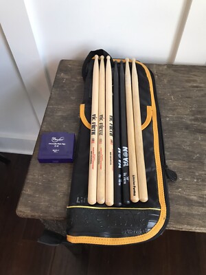 Lot Drum Sticks Vic Firth 5B Nova + SDI General Rock Maple + Rockbag By Warwick