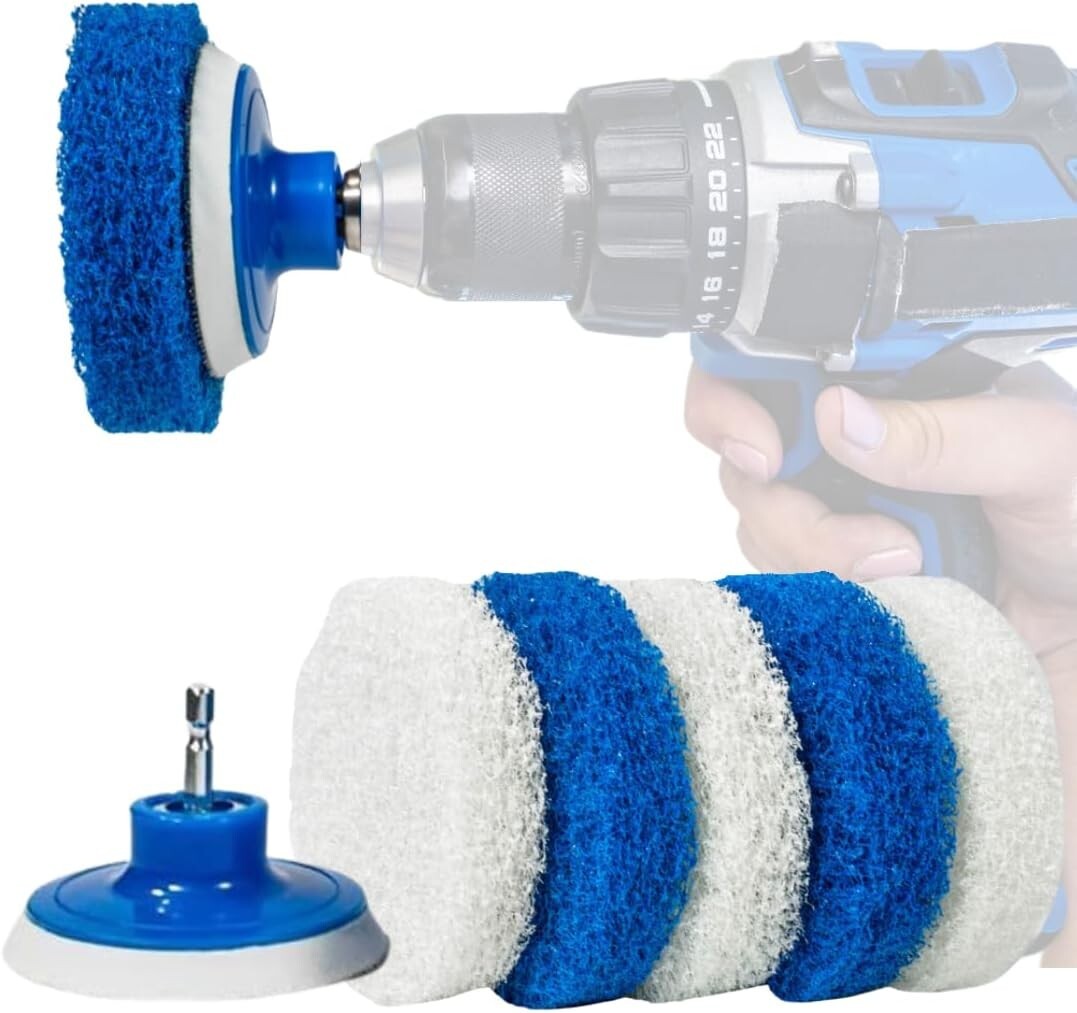 7 Pack Multi-Purpose Drill Brush Kit for Cleaning Bathrooms, Showers, Tubs