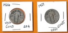 1926 + 1927 | Lot of 2 Standing Liberty Quarters | 90% Silver World coins