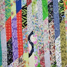 Handmade Multicolor strip pattern Patchwork Quilt Lap Blanket 42" 47"
