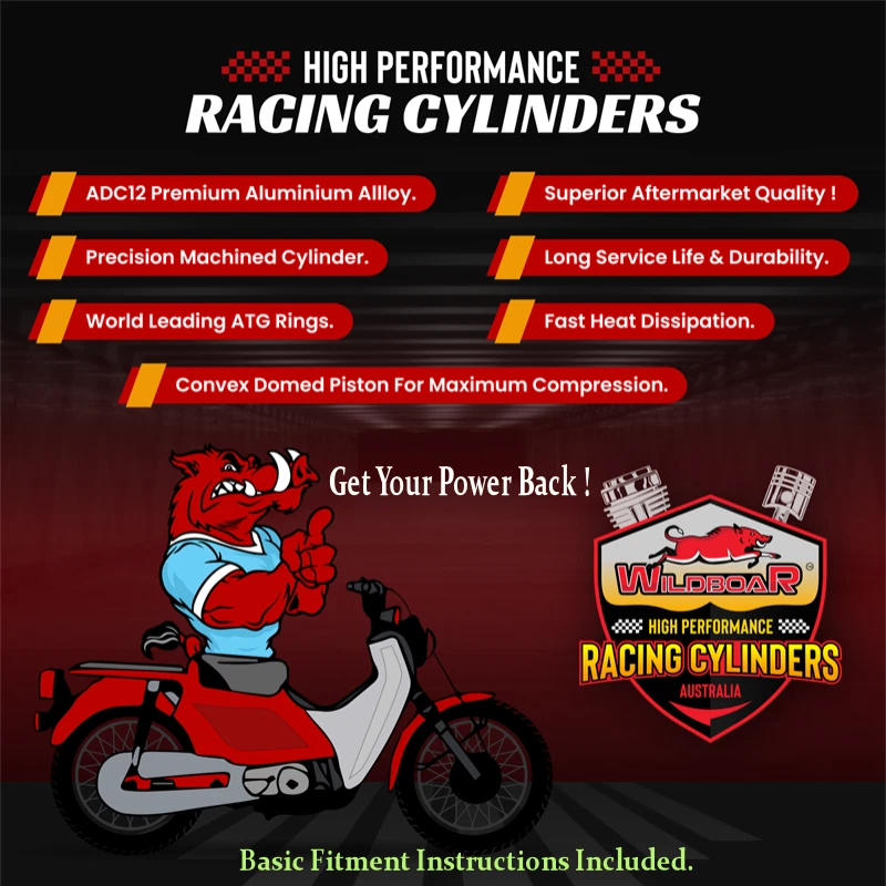 130cc Big Bore 54mm Cylinder Piston Rings Kit Honda NBC110 NBC 110 Super Cub - image 2 of 4