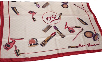 Max Mara  Intrend Damen Foulard Tuch 100% Seide Mehrfarbig Logo  NP 149,00