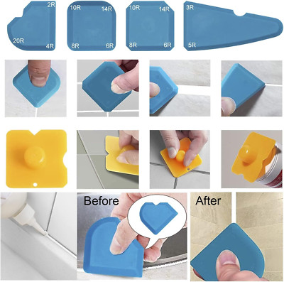 Caulking Tool 5 in 1 Silicone Caulking Grout Removal Sealant Finishing Tool w...