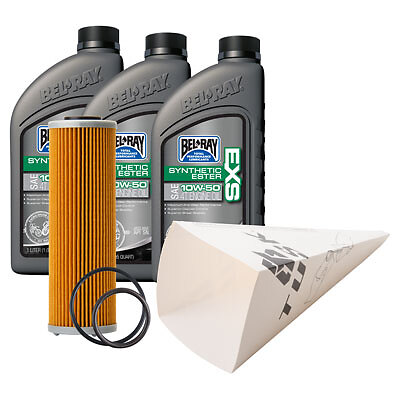 Tusk 4-Stroke Oil Change Kit Bel-Ray EXS Synthetic Ester 10W-50 Fits:KTM 790 ADV
