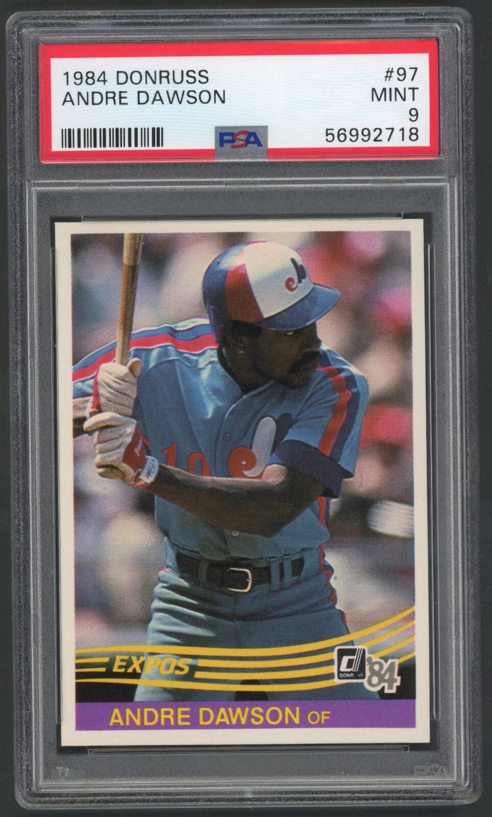 1984 Donruss Andre Dawson Montreal Expos #97 PSA 9 MINT HALL OF FAME