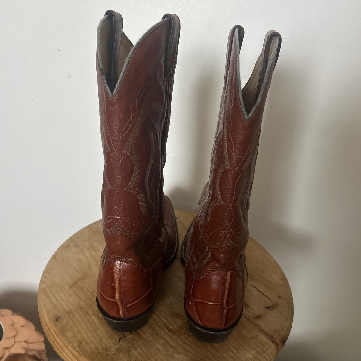 Vintage Justin Men's 9.5D Exotic Alligator Western Cowboy Boots