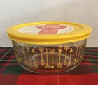 Pyrex #7201 Bowl Gold Arrows & Lid