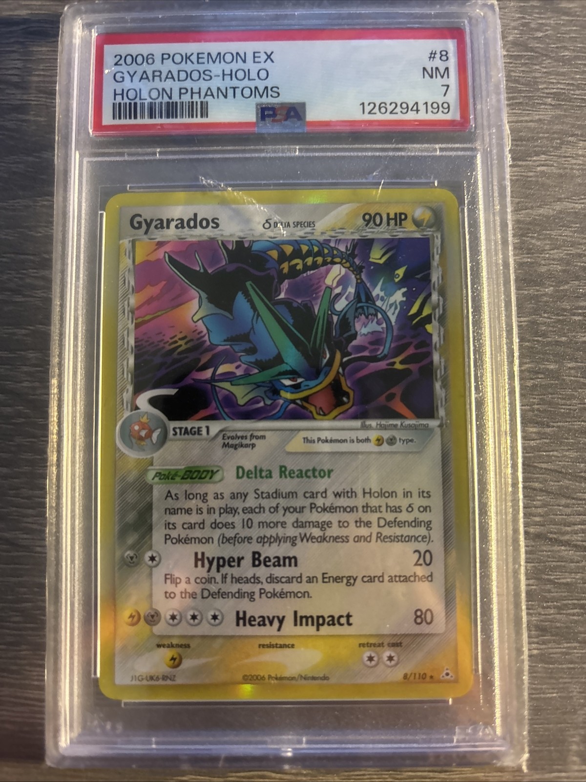 Pokemon Gyarados (Delta Species) 8/110 EX 2006 Holon Phantoms Holo PSA 7