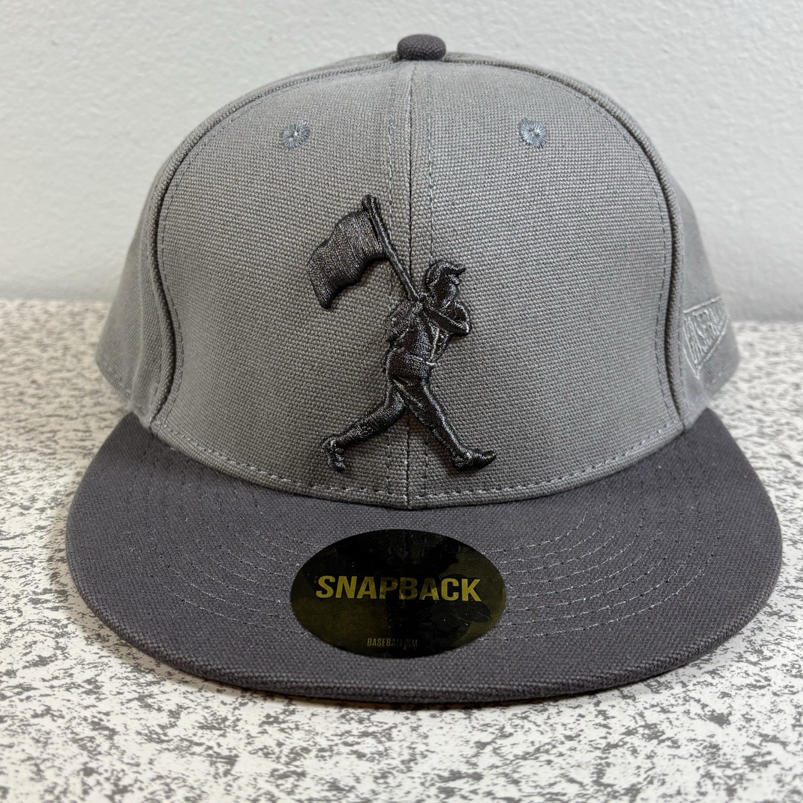 Baseballism Hat Cap Adjustable Snapback Gray Flag… - image 1