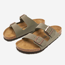 Birkenstock Arizona Birkibuc Stone Cork Footbed Sandals Men's Shoes Regular/Wide
