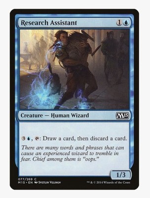 Research Assistant | MTG M15 | EDH Commander Loot Card Draw Wizard | NM 
