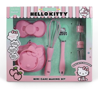 Handstand Kitchen Hello Kitty Cake Baking Set with Kitty Face and Bow Mini Ca...