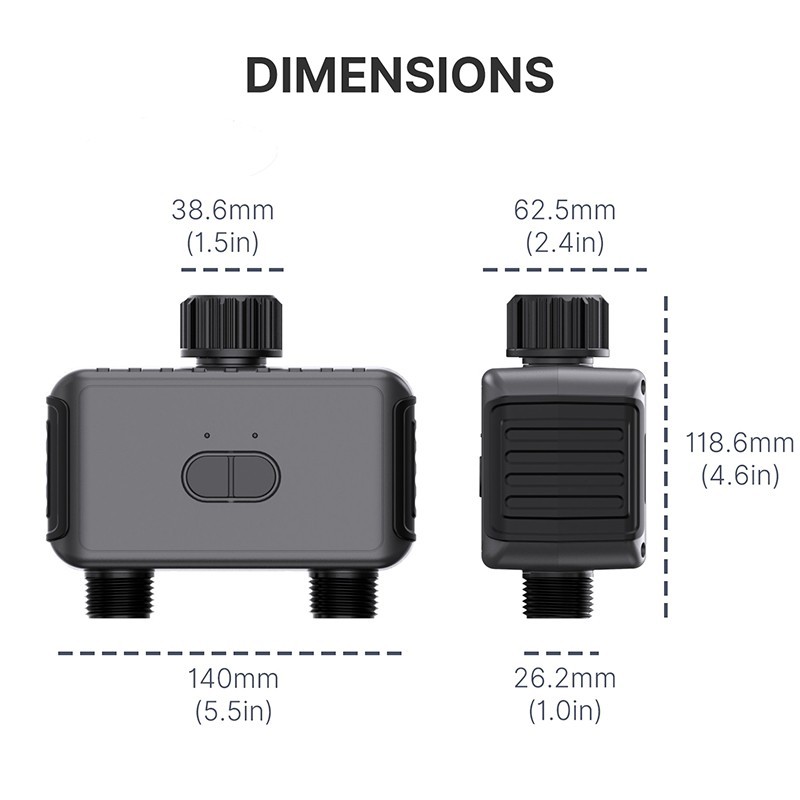 Timer Irrigazione Automatico Tuya Bluetooth 2 Vie per Vasi e Orto - 4