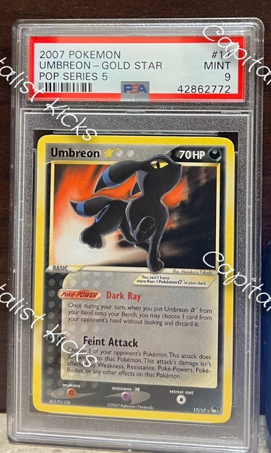 2007 Pokémon Gold Star Umbreon Pop Series 5 #17 - PSA 9
