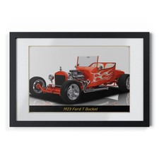 Legendary 1923 Ford T Bucket Hot Rod Poster - Vintage Flame Custom Car Wall Art