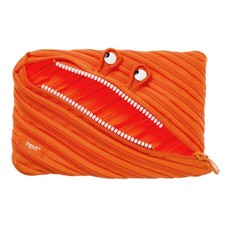 Monster Large Pencil Case for Boys, Zipper Pouch for , Orange