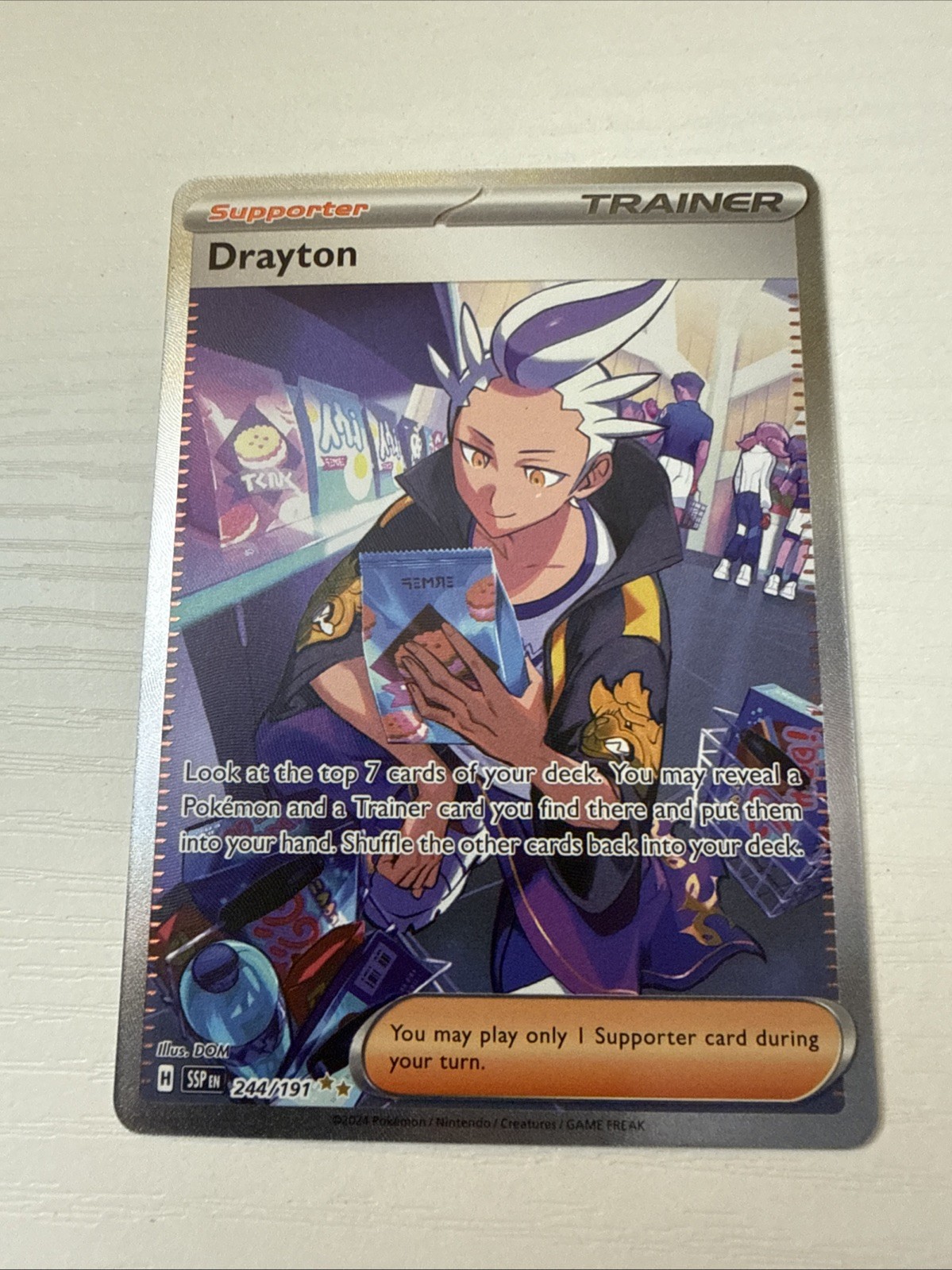 Drayton 244/191 Trainer SIR Surging Sparks Pokemon Card NM