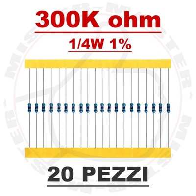Luftschloss 100 pezzi 110 K ohm 1/4 W (0,25 Watt) ± 1% tolleranza pellicola metallica resistenze fisse, oltre 195 valori multipli di resistenza opzionali (110 K 110 K R 110 K ohm