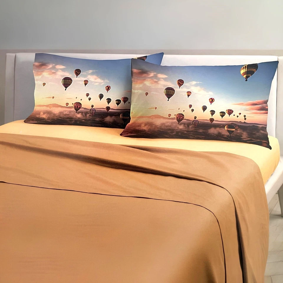 Completo Lenzuola Una Piazza e Mezza di Caleffi in Cotone Art. Mongolfiere - Immagine 2 di 4