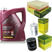 MANN-FILTER Inspektionspaket 5L Mannol Energy Combi Ll 5W-30 FüR Audi A6 2.4
