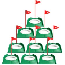 Golf Putting Holes with Plastic Flags 9 Pack,All-Direction Regulation Size Cups