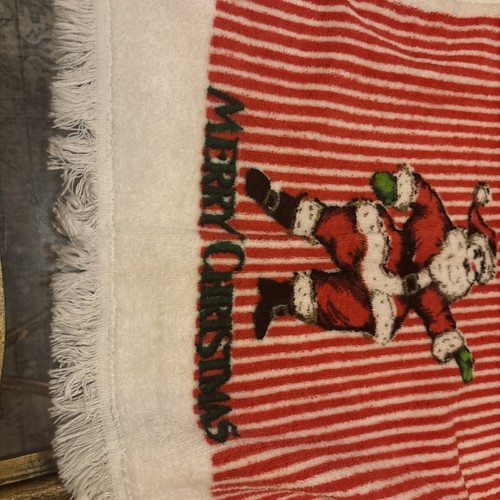 Vintage Christmas Kitchen Towel Designers Santa Claus Snowman Set Of Two - Picture 3 of 5