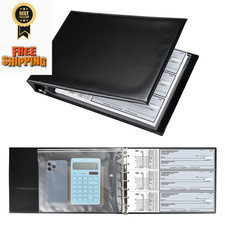 7 Ring Business Check Book Binder, 600 Checks Capacity for 9" x 13" Black
