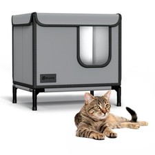 Outdoor Cat House for Winter-Weatherproof Stray Cats Shelter with Thermal Alu...