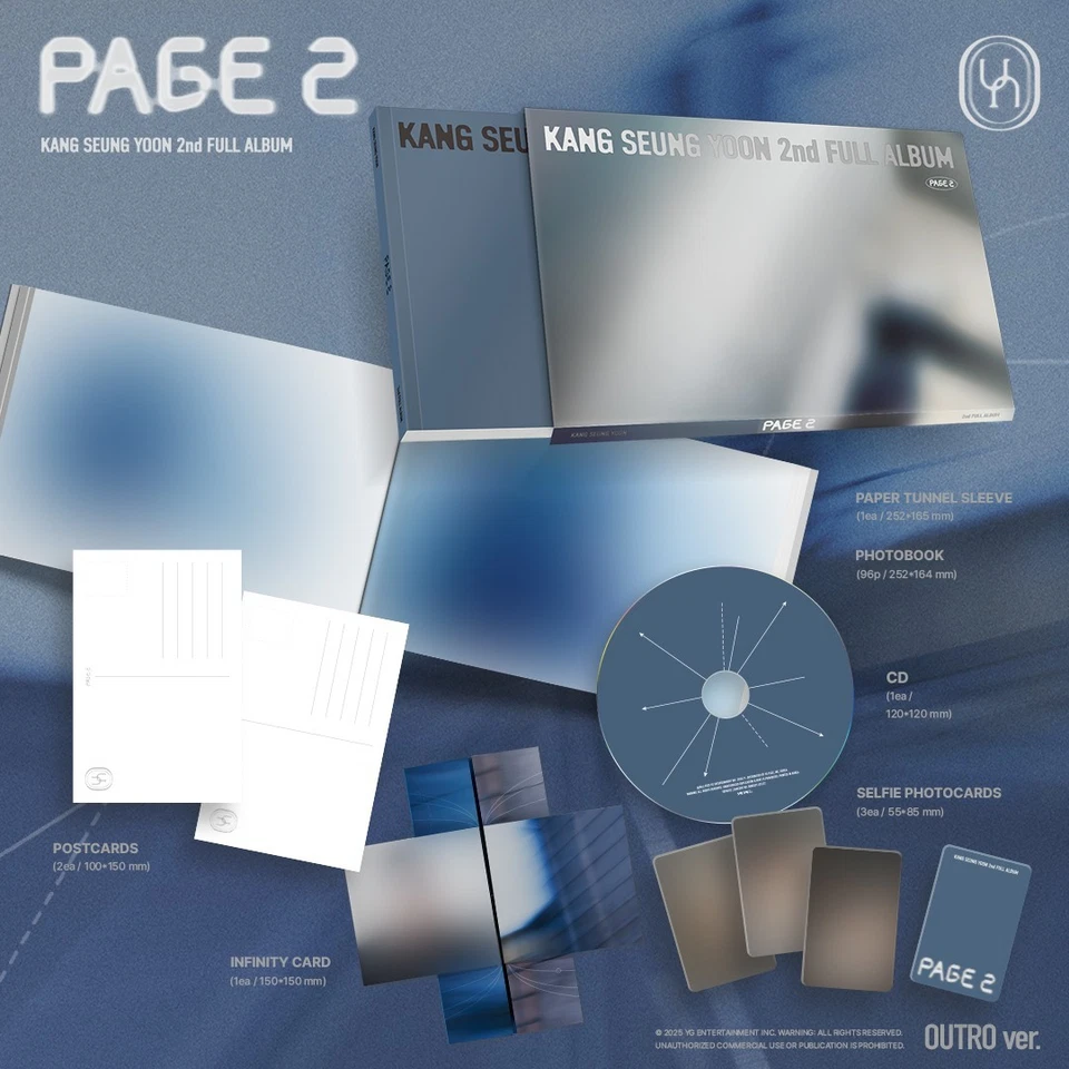 KANG SEUNG YOON 2nd Full Album [PAGE2] CD+96p Photobook+3p Photocard+2p Postcard - Imagem 3 de 4