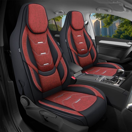 Schonbezüge Sitzbezüge für BMW 2er F22 F23 Bj 2013-21 in Schwarz/Weinrot H2 - Bild 1 von 9