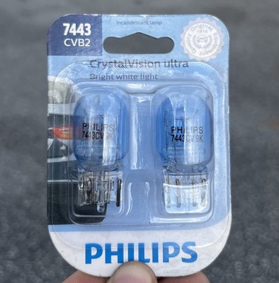 Philips Crystal Vision Ultra Light 2 Bulbs Brake Stop Tail Parking Lamps 7443