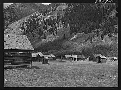 Ashcroft Colorado CO Pitkin County 1941 FSA Ghost Town Buildings Mountains