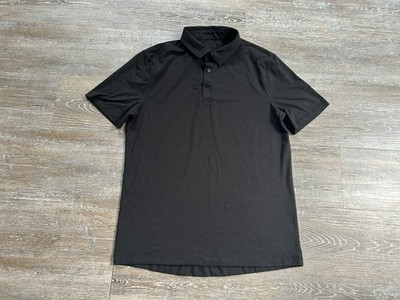 Lululemon Evolution Polo Shirt Performance Stretch Golf Logo Mens Medium Black
