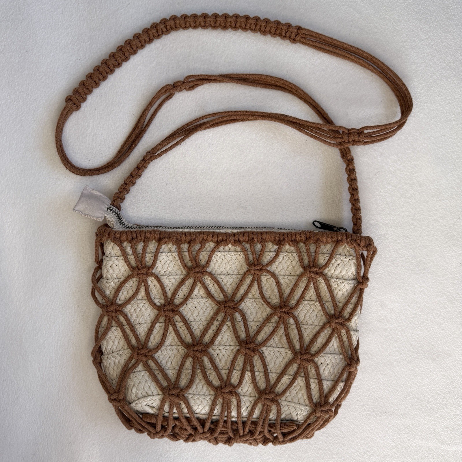 Universal Thread Straw Wicker Crossbody Macrame N… - image 1